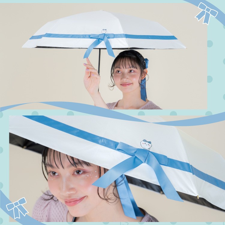 小八貓藍絲帶遮光降溫傘